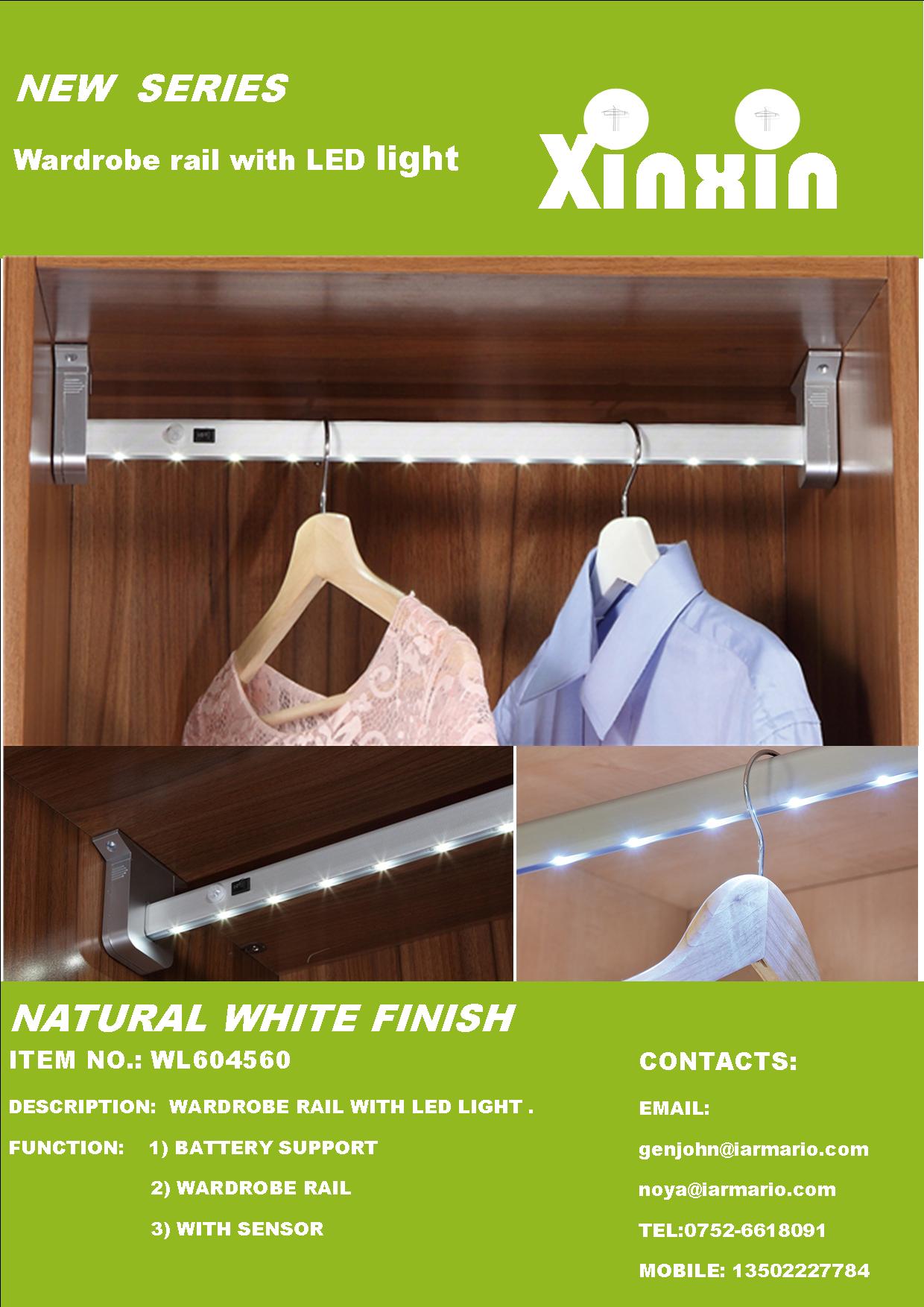 PIR Motion Sensor Closet Light Hanger Rod