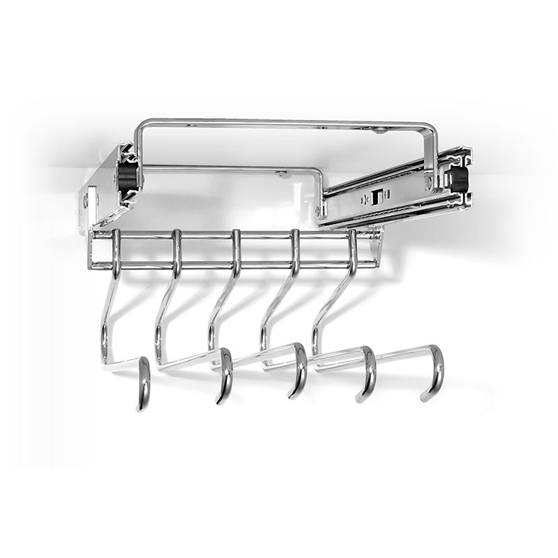Closet Hardware Cabinet Top Mounted Pull out Trousers Rack (hook)