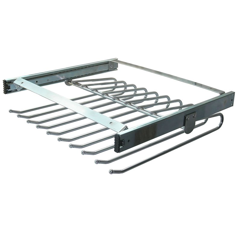 Closet Hardware Cabinet Top Mounted Pull out Trousers Rack (steel ball)