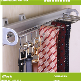 Push- Pull Tie and Belt Rack with Hook